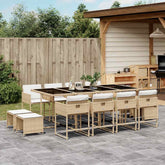 Garden Dining Set Beige and black