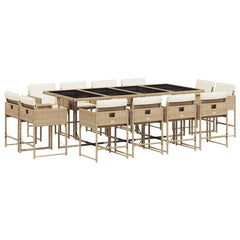 Patio Dining Set Set of 12 Beige