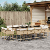 Patio Dining Set Set of 12 Beige