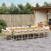 Patio Dining Set Set of 16 Beige, Cream white