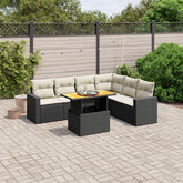 Garden Sofa Set Black PE Rattan Standard Adjustable Armrests
