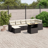 Garden Sofa Set Black, Cream White