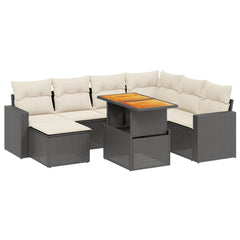 Garden Sofa Set Black PE rattan 8 Piece Set Modular