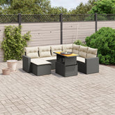 Garden Sofa Set Black PE rattan 8 Piece Set Modular