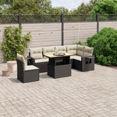 Garden Sofa Set Black PE rattan Large Adjustable Armrests