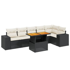 Garden Sofa Set Black, Cream White