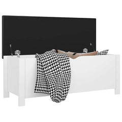 Storage Box White Engineered wood, Faux leather