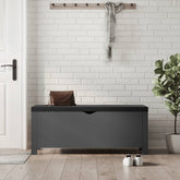 Storage Box Grey Engineered wood, faux leather Large Storage Box
