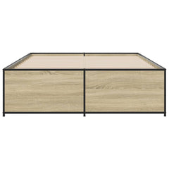 Bed Frame Sonoma oak Engineered wood Double Durable Bed Frame