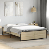 Bed Frame Sonoma oak Engineered wood Double Durable Bed Frame