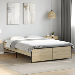 Bed Frame Sonoma oak Engineered wood Double Durable Bed Frame