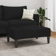 Footstool Black Polyester Compact Footstool Rectangular