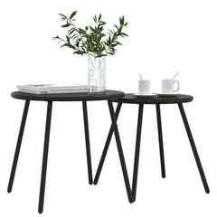 Garden Coffee Table Set of 2 Black Powder-coated steel Small