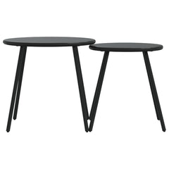 Garden Coffee Table Set of 2 Black Powder-coated steel Small