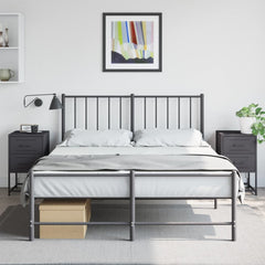 Bedside Cabinet Set of 2 Black Steel Medium Bedside Cabinet