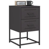 Bedside Cabinet Set of 2 Black Steel Medium Bedside Cabinet