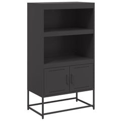 Highboard Black Steel 27.0x15.2x48.6 in Highboard Rectangular