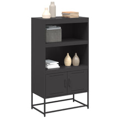 Highboard Black Steel 27.0x15.2x48.6 in Highboard Rectangular