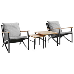 Balcony Furniture Set Black, Light Grey