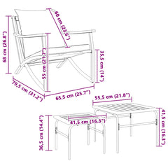 Balcony Furniture Set Black, Light Grey
