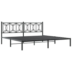 Bed Frame Black Steel Full Bed Frame Rectangular Modern