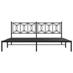 Bed Frame Black Steel Full Bed Frame Rectangular Modern