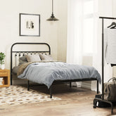 Bed Frame Black Steel Twin Bed Frame Rectangular Traditional