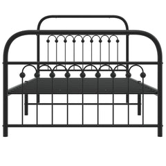 Bed Frame Black Steel 39.4x78.7 in Bed Frame Rectangular