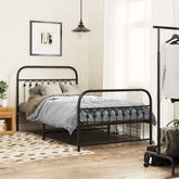 Bed Frame Black Steel 39.4x78.7 in Bed Frame Rectangular