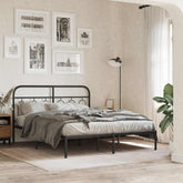 Bed Frame Black Steel 59x79 in King Size Bed Frame Rectangular
