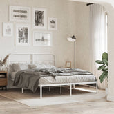 Bed Frame White Steel King Metal Bed Frame Rectangular Modern