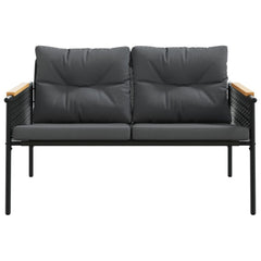 Balcony Furniture Set Black Powder-coated steel