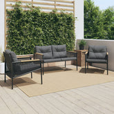 Balcony Furniture Set Black Powder-coated steel