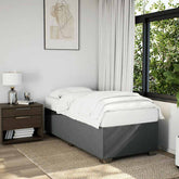 Bed Frame Dark Gray Polyester Fabric, Plywood, Engineered Wood Twin