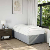 Bed Frame Light grey 100% polyester, plywood, engineered wood
