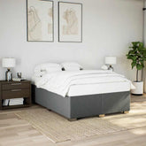 Bed Frame without Mattress Dark Gray Full Fabric