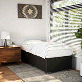 Bed Frame Black Faux leather, engineered wood Twin Modern