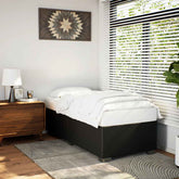 Bed Frame Black Faux leather, plywood, engineered wood Twin XL