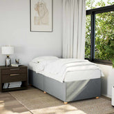 Bed Frame Light grey Polyester, Plywood, Engineered Wood Twin