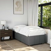 Bed Frame Dark Gray Polyester, Plywood, Engineered wood Twin XL