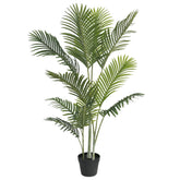 A 47.2-inch artificial green palm tree in a black pot with lush PP leaves.