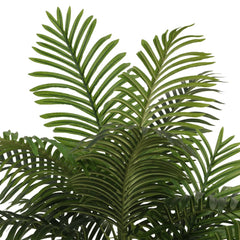 A 70.9-inch artificial palm tree with three green trunks and lifelike PP leaves on a white background.