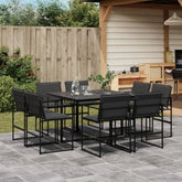 Garden Dining Set Black