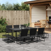 Garden Dining Set Black