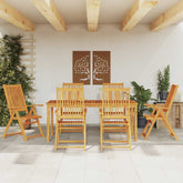 Garden Dining Set Natural Wood Solid Acacia wood 6-seater