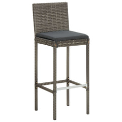 Garden Bar Set Grey Solid Acacia wood, PE rattan, Steel Standard
