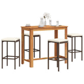 Garden Bar Set Brown, Cream White