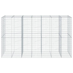 Large galvanized iron gabion basket, 137.8x39.4x78.7 inches, with wire mesh panels.
