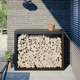 Firewood Rack Black 39.4x15.7x31.5 Steel