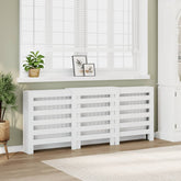Radiator Cover White 80.7x8.5x32.9 Engineered Wood